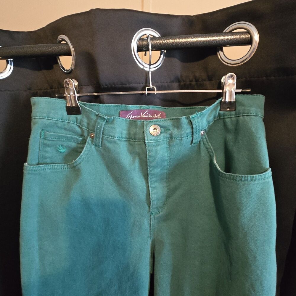 Gloria Vanderbilt Amanda Jeans Missy Short Turq Teal Blue Stretch Denim Pants 10 - Picture 2 of 8